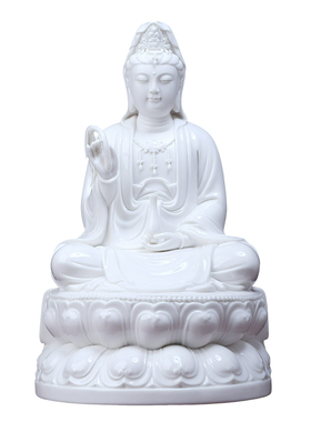 陶瓷观世音菩萨佛像摆件家用供奉
