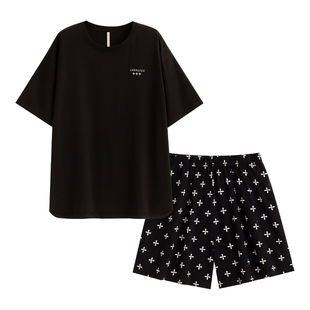 家乐芬睡衣女夏季夏款短袖短裤莫代尔家居服夏天休闲冰丝套装薄款