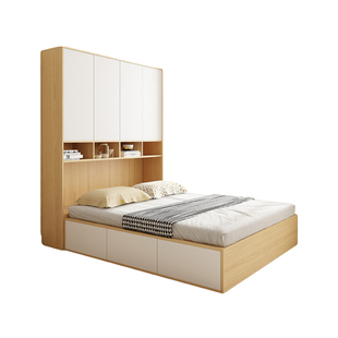 榻榻米衣柜床多功能床柜一体组合床柜小户型卧室全实木儿童储物床