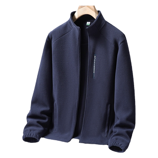 摇粒绒外套男女加绒加厚立领卫衣开衫宽松大码保暖休闲抓绒衣夹克