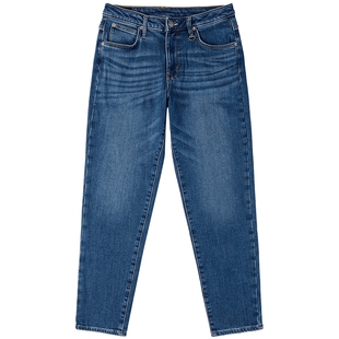 【张凌赫代言】Lee商场同款413小直脚羊毛深蓝女牛仔裤保暖潮流