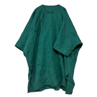 沉香布衣草堂 全盘扣开衫长裙 长衣 亚麻 自制 连衣裙 单层无折扣