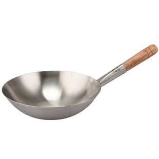 不锈钢炒锅24cm尖底炒锅家用小炒锅煤气灶专用单人炒锅迷你菜壳