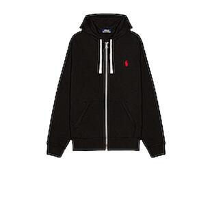 Polo Ralph Lauren 拉夫劳伦黑色连帽卫衣外套宽松运动衫REVOLVE