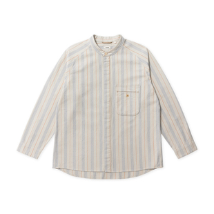 TACITURNLI STRIPE MANHATTAN NC SHIRT 条纹无领曼哈顿衬衣