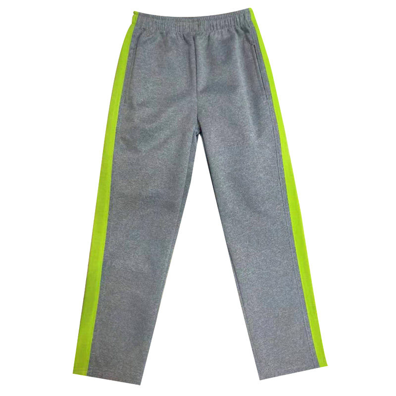 定制新品南韩丝果绿宽边校服裤