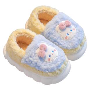 2024新款男童毛拖鞋冬季室内儿童可爱女孩宝宝中大童居家防滑棉鞋