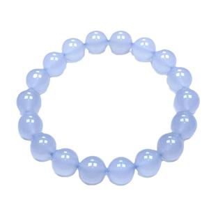 天然蓝玉髓手串蓝色冰种海蓝宝饰品女礼物饰品玛瑙手串收藏级清透