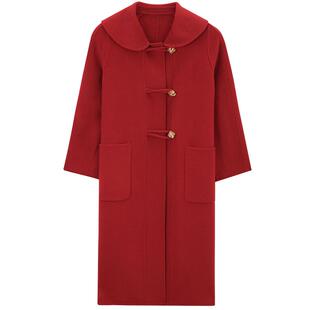 MB MindBridge百家好中长款毛呢外套女2025年韩版翻领羊毛大衣