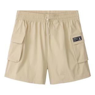 骆驼运动工装裤短裤男2025夏季机能宽松户外速干透气休闲五分裤女