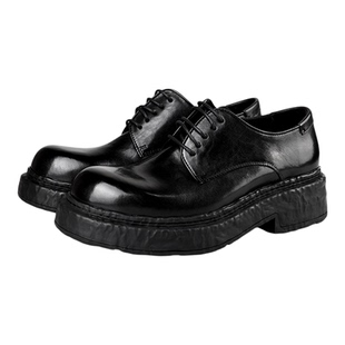 [意大利进口牛皮]BOSSSUNWEN新款商务德比鞋厚底正装皮鞋新郎鞋