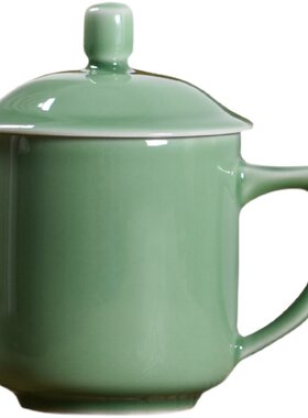 青瓷梅子青茶杯男女士办公陶瓷水杯家里领导送礼客用龙泉杯可定制