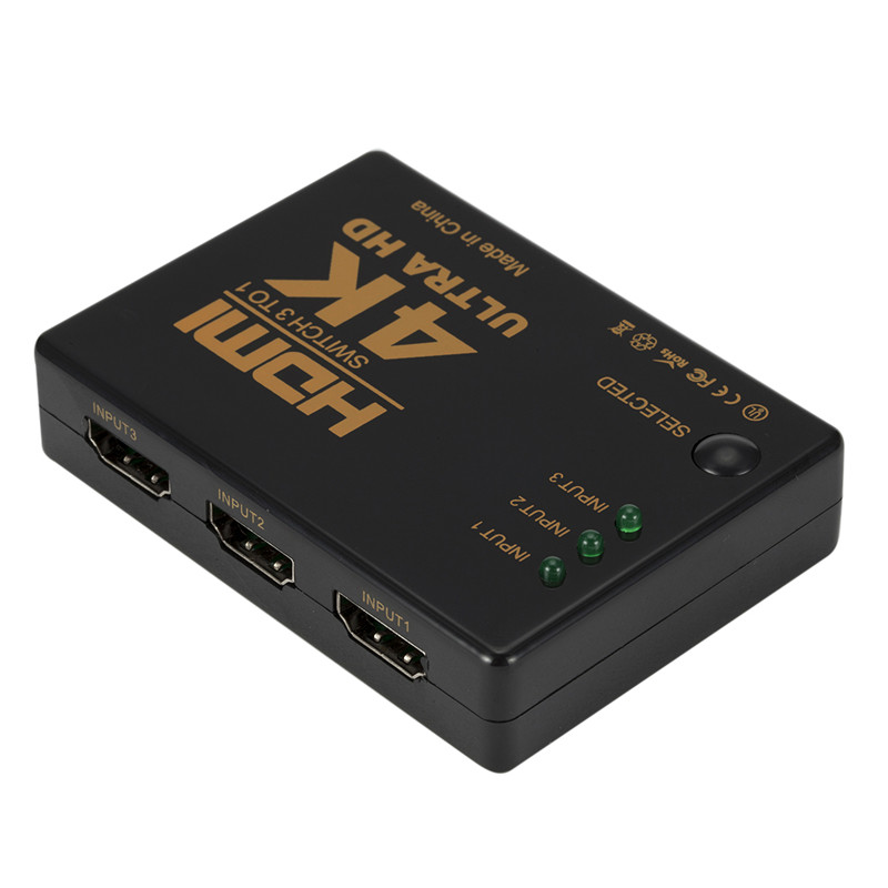 高清4K 2K带遥控hdmi切换器三进一出3X1显示机顶盒电脑分配转换器