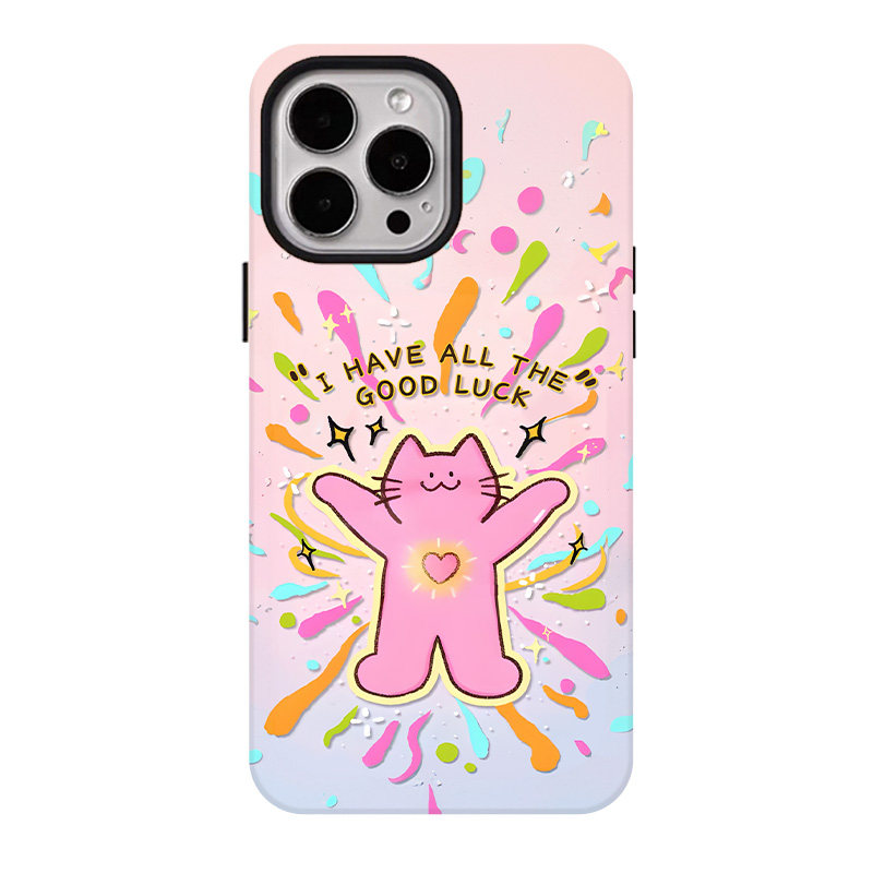 好运猫猫适用苹果17promax手机壳iphone16pro菲林磁吸支架个性华为P80小米15小众vivo防摔保护壳oppo暴富幸运