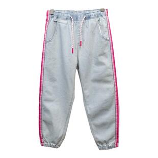 ABLE JEANS潮牌女士春夏酷跑牛仔裤休闲撞色松紧腰运动裤束脚裤