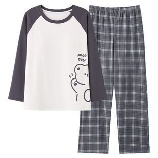 睡衣女秋季女款纯棉带胸垫2026年新款长袖女士套装大码家居服秋天