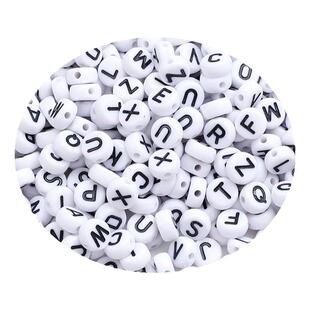 数字串珠单字母手工配件散珠手链饰品项链纪念日生日DIY挂件珠子