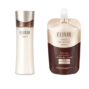 日本 资生堂ELIXIR怡丽丝尔化妆水抗衰老蕴能凝时保湿乳液黑金
