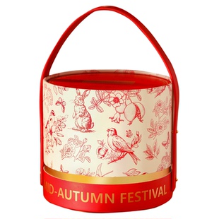 2025新款月饼包装盒中秋节礼盒空盒高档手绘抱抱桶定制蛋黄酥盒子