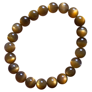 天然金骨干长石单圈手链金日光石手串金银黑水晶饰品送礼物情侣女