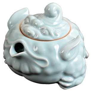 金蟾汝窑茶壶套装茶具泡茶壶手抓壶一人喝茶小壶创意搞怪稀奇古怪