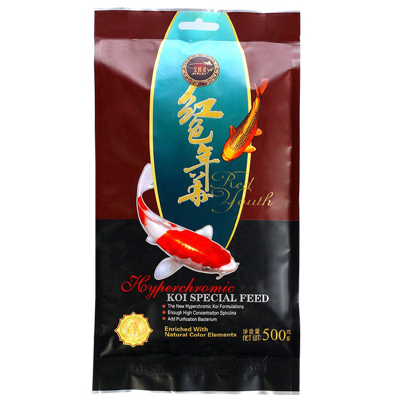 艾彼希红色年华锦鲤色扬专用饲料上浮中小颗粒不浑水增色增肥鱼粮