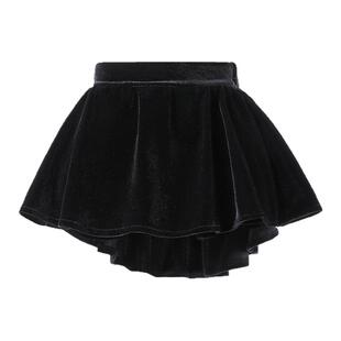 女童高级感黑色金丝绒伞裙儿童高腰显瘦A字短裙半身裙新款秋冬装