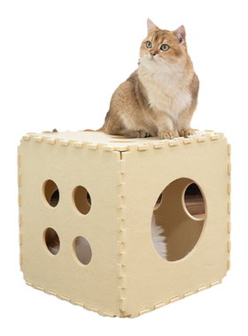 骰子猫窝羊毛毡双层猫窝上下层