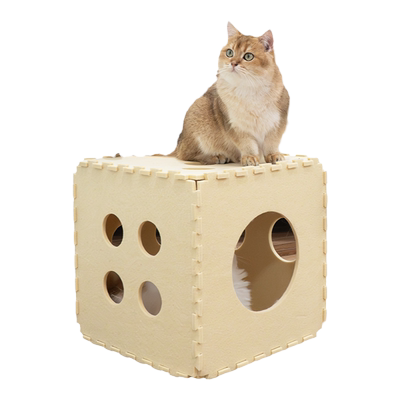 骰子猫窝羊毛毡双层猫窝上下层