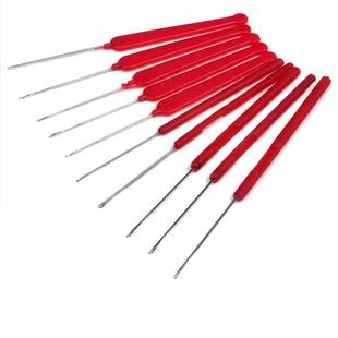 10支小号带舌钩针细长长柄型修补毛线毛衣小勾针手工编织工具包邮