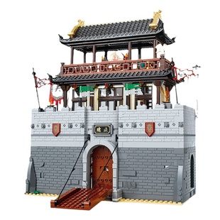 迪库积木儿童益智拼装三国小侠主城墙战车模型玩具男孩子城楼拼图