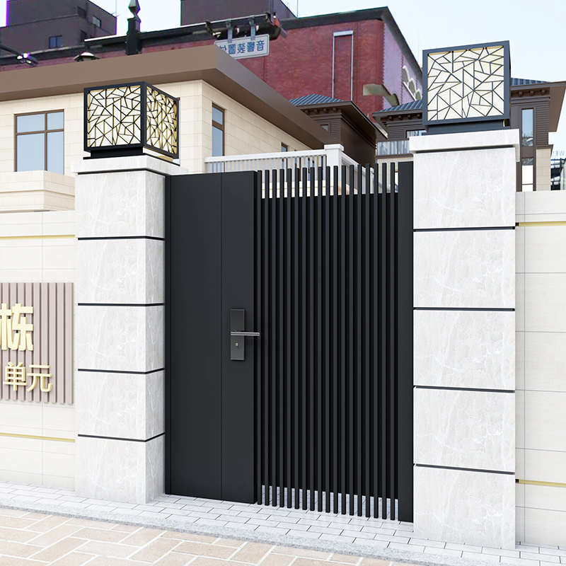 铝合金庭院门别墅门入户门乡村院子大门不锈钢双单开门户外花园门