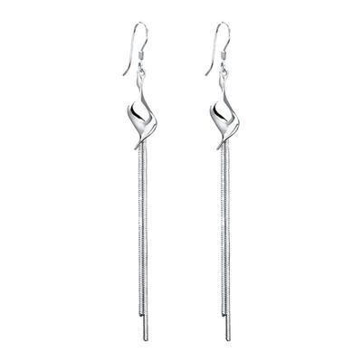 纯银流苏时尚显脸瘦防过敏耳环