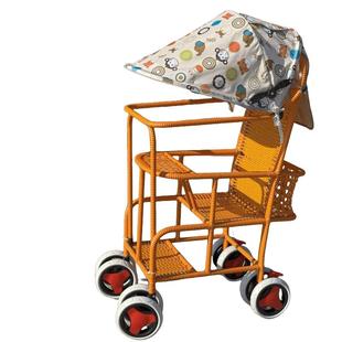 宝宝竹藤推车轻便婴儿仿藤推车小孩儿童加高护栏小推车藤椅藤编车