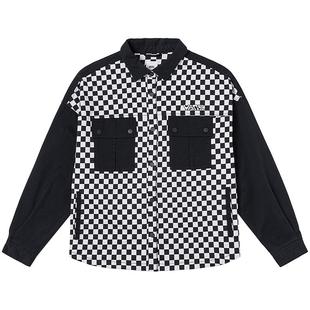 Vans范斯官方 女子长袖衬衫棋盘格中性风外套