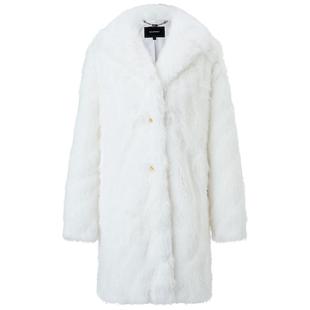 【时髦暖冬-商场同款】MAXRIENY翻领环保毛绒大衣廓形外套中长款