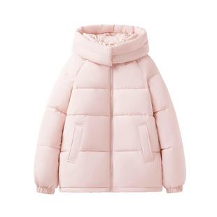 NOW真维斯粉色棉服棉袄女款2026新款冬季小个子巨好看的冬装外套