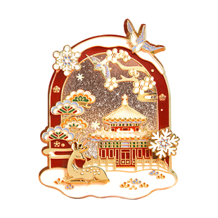 故宫淘宝|故宫雪流沙下雪冰箱贴博物馆文创北京旅游伴手礼小礼物