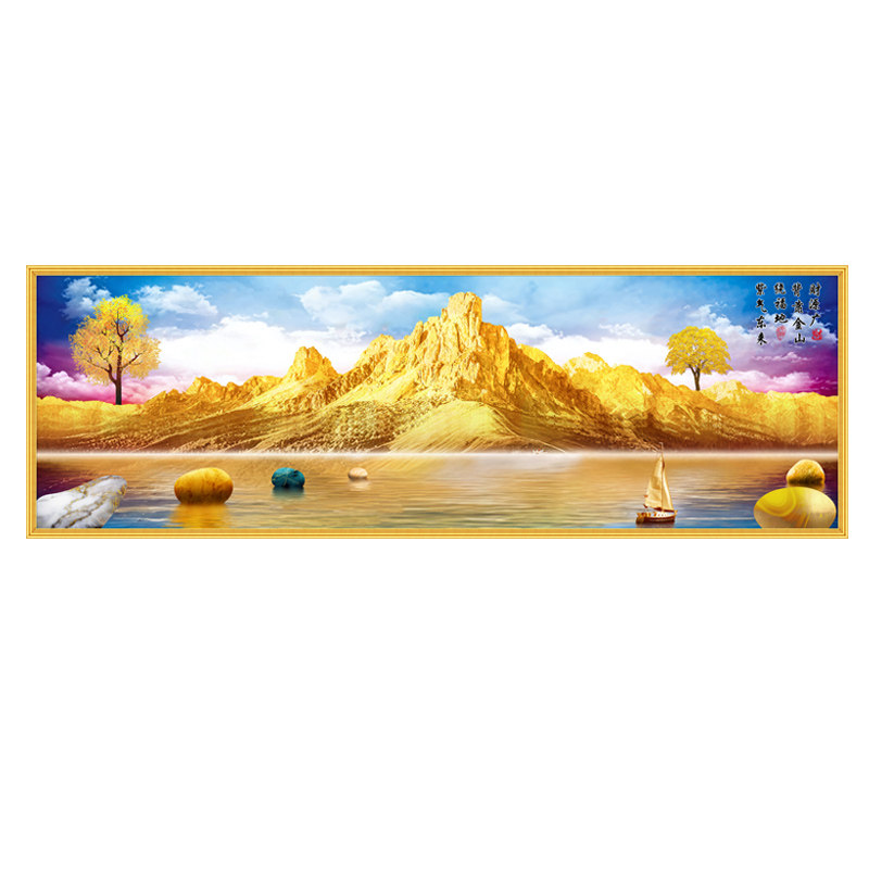 卧室装饰画背靠金山主卧床头贴画