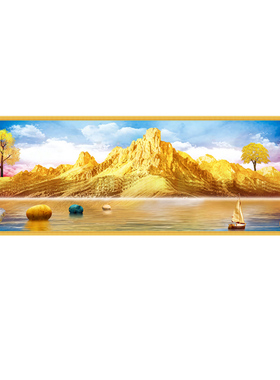 卧室装饰画背靠金山主卧床头贴画