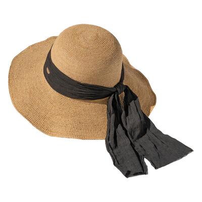 疯帽子天然拉菲草宽檐遮阳草帽