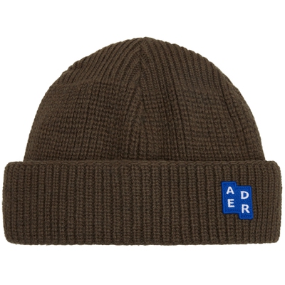 ADERERROR短款秋冬刺绣针织帽