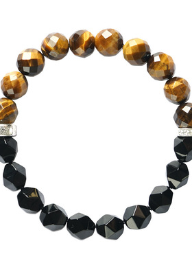 潮男手链男士虎眼石玛瑙原创设计