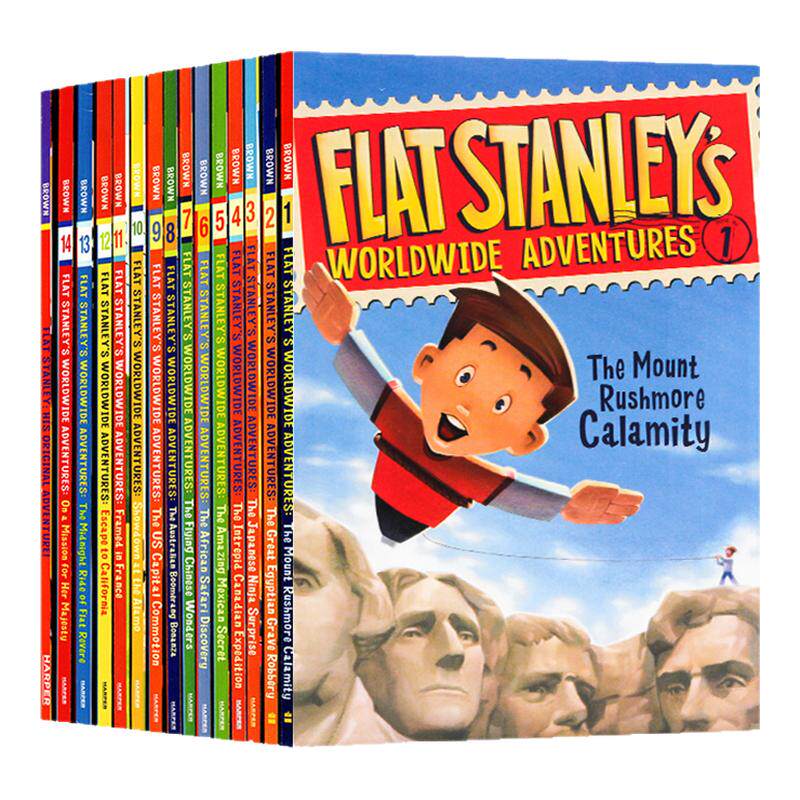 纸片人扁平斯坦利大冒险15册 Flat Stanley's Worldwide Adventures 英文原版 进口图书儿童章节桥梁书 扁平男孩 幻想类英雄题材