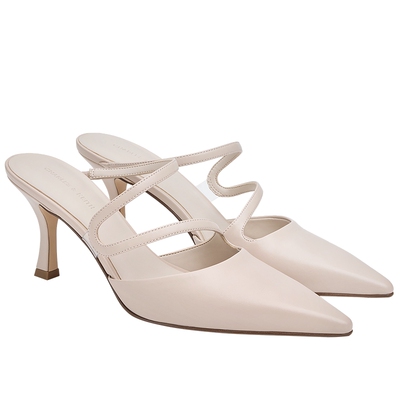 CHARLES&KEITH26夏新款CK1-60361618气质尖头高跟穆勒鞋包头拖鞋