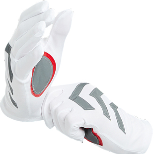 白色反光夜间物业保安门卫涤纶男女酒店短薄款春夏季礼仪礼宾手套