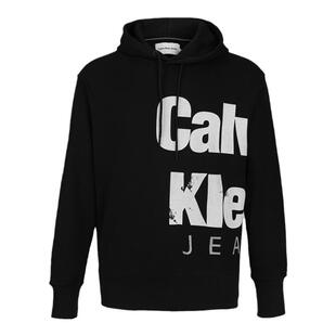 CALVIN KLEIN男士2025新款logo印花全棉连帽套头卫衣春秋纯棉帽衫