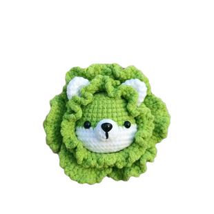 回放钩针毛线diy白菜狗狗团子钥匙扣挂件材料包手工编织玩偶吊坠