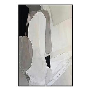 侘寂风现代抽象挂画民宿酒店卧室无框画家居软装油画布客厅装饰画