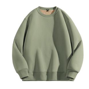 GV真维斯羊羔绒圆领卫衣男冬季加绒加厚保暖套头衫男士重磅上衣A